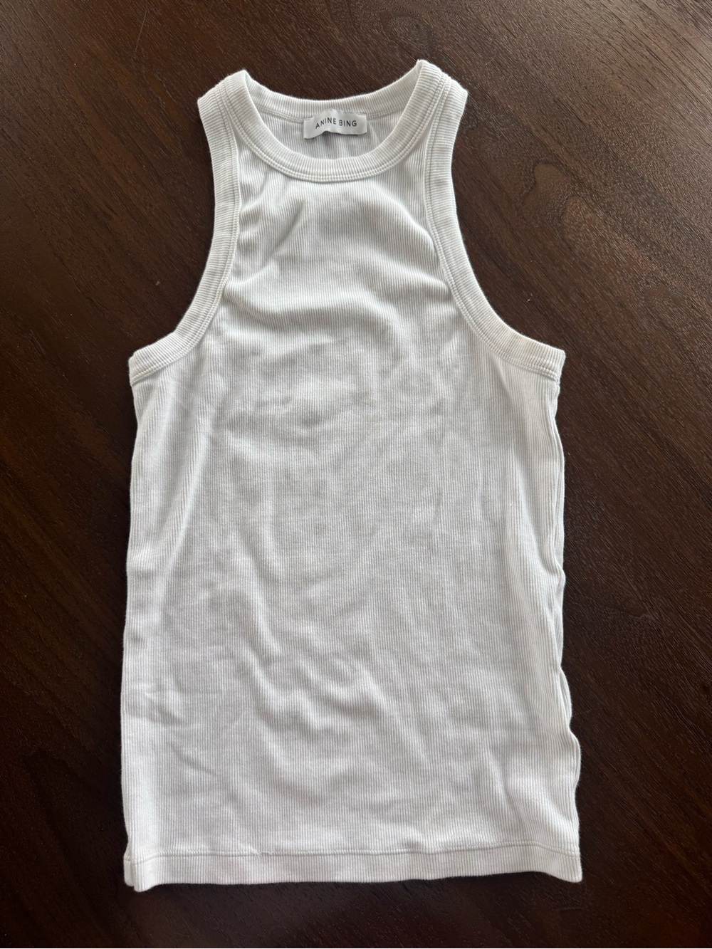Anine Bing White Ribbed Tank Top
